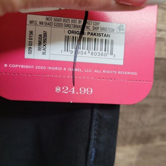 NEW Size 14 Isabel Maternity Bermuda Black Jean Shorts Crossover‎ Panel Black - Picture 10 of 16